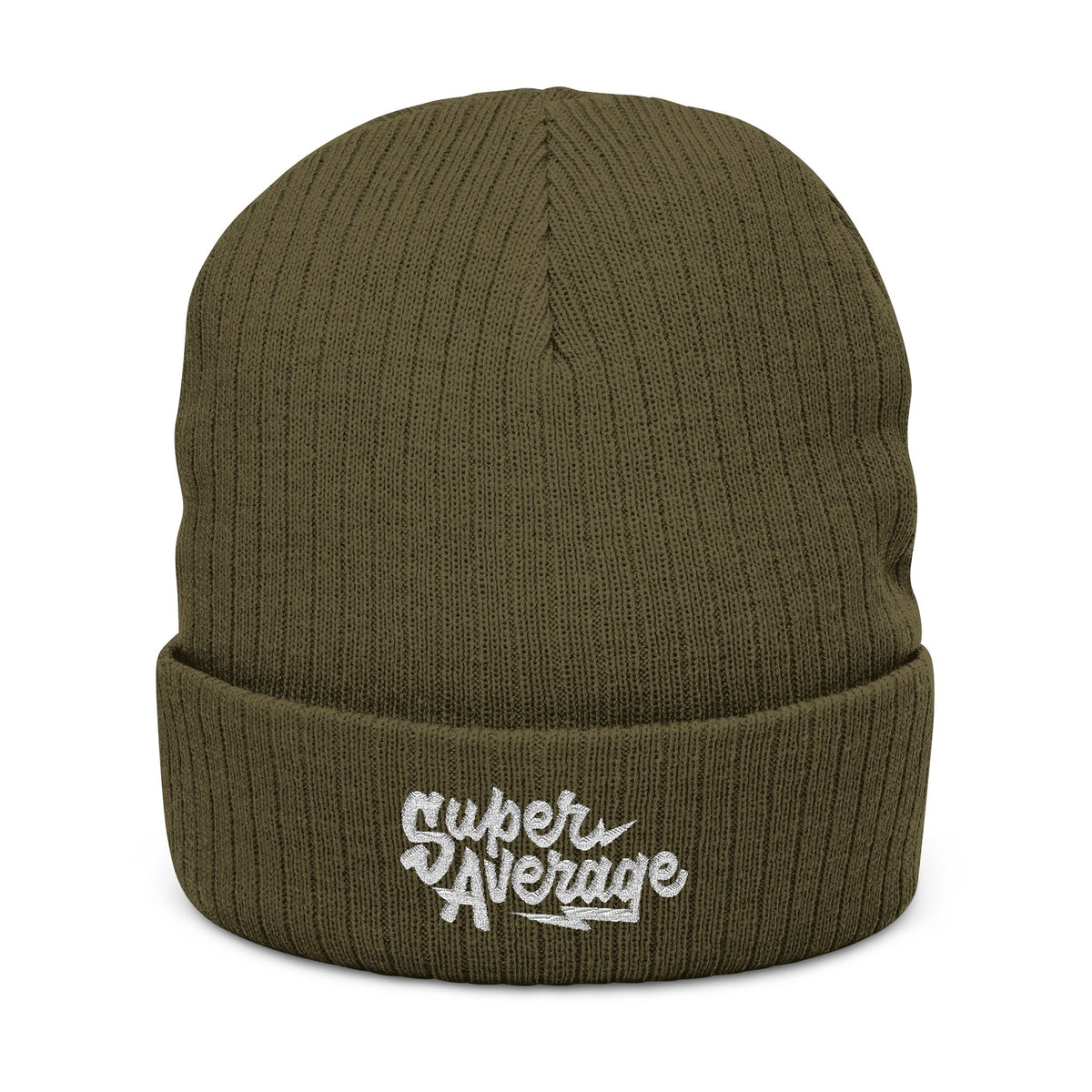 Embroidered Super Average Ribbed Beanie