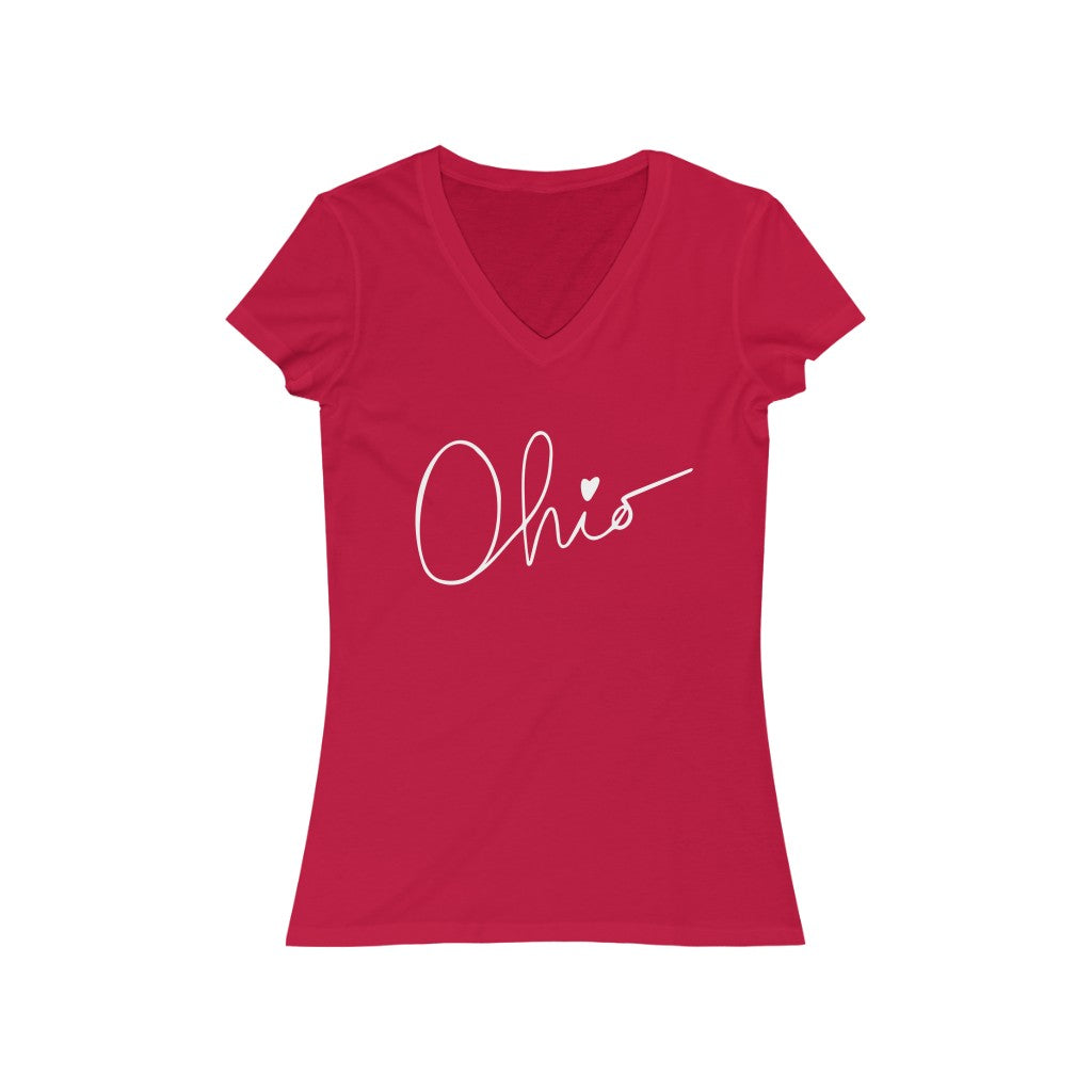 Ohio Love Women's Jersey V-Neck Tee
